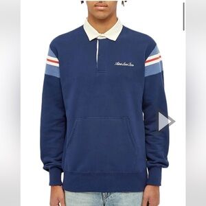 Aimé Leon Dore Ribbed Shoulder Rugby Shirt (Navy)